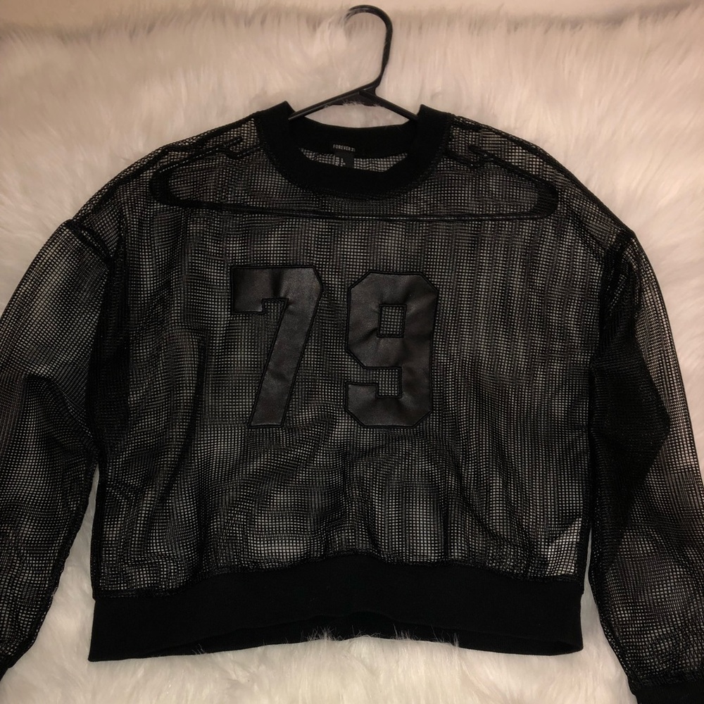 Forever21 Black Mesh Top